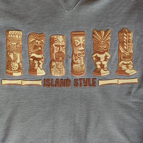 Fargo Clothing Island Style Crew Neck Sweatshirt MEDIUM Green Raised Accents - Picture 9 of 13